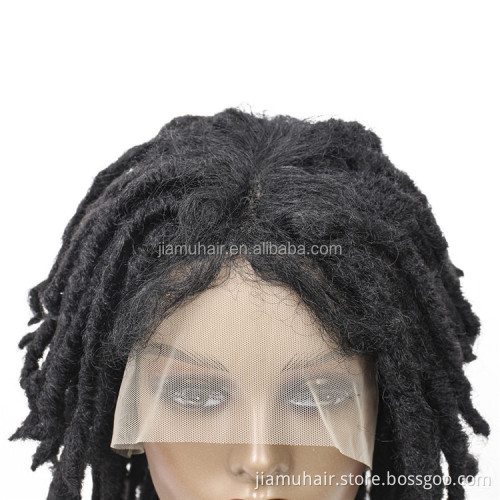 Short Soft Black Synthetic Lace Front Wigs Faux locs Dreadlock Dreads Braiding Crochet Hair Lace Wig African